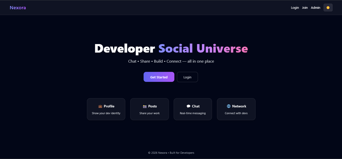 Nexora platform for developers